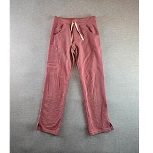 Figs Women's Track Pants in Dusty Rose with Cream Drawstring